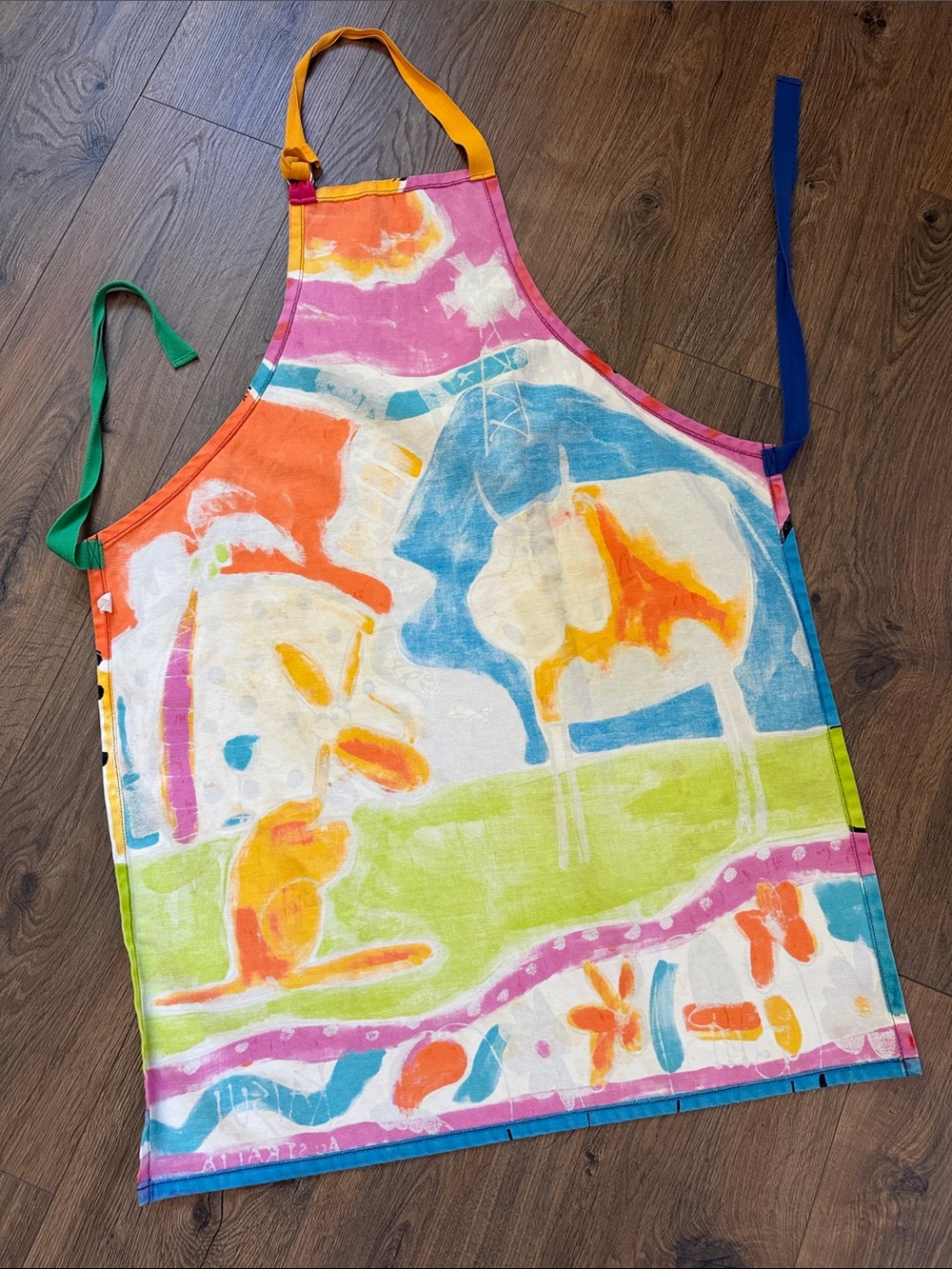 Vintage Katsui Australia Whimsical Hand painted/hand printed Collectible Apron - Picture 3 of 6